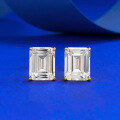 wholesale S925 Silver Simulated Emerald Cut 7*9mm Rectangular Pagoda Ear Studs for Cross-Border E-Commerce-0-0