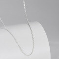 Sterling Silver Adjustable Spring Clasp Cross Chain Necklace-0-2