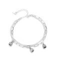 wholesale Metal Double Layer Lily of the Valley Bracelet for Women, TikTok Viral Niche Design Bangle New Arrival Handmade Jewelry-0-3