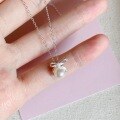wholesale S925 Sterling Silver Sweet Little Fairy Bow Pearl Shell Pearl Necklace, Small and Minimalist Ins Fresh Style Collarbone Chain-0-4