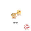 wholesale S925 Sterling Silver Creative Ball Stud Earrings, Korean Style Flat Head Threaded Soft Helix Piercing-0-7