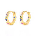 wholesale S925 Sterling Silver With Colorful Zircons Classic Hoop Earrings,-0-10