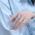 925 Sterling Silver Minimalist Men's Moissanite Line Ring Classic Four-Prong Export Jewelry-0-1