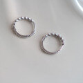 wholesale 925 Silver Plated with White Gold, Exquisite Vintage Hoop Effect Stud Earrings, Elegant New Style-0-0