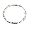 wholesale 999 Silver Chinese-style Text Blessing Wish Push-Pull Bangle for Women, Pure Silver Retro Minimalist Niche Ethnic Bracelet-0-4