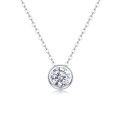 wholesale S925 Sterling Silver Collarbone Chain with Pure Pendant Including Chain, Moissanite Necklace, Hot-Selling in European and American Live Broadcasts, Luxurious and High-End Feel-0-5