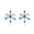 wholesale 925 Sterling Silver Christmas Snowflake Earrings Customizable with Pearl and Zircon OEM/ODM-0-10