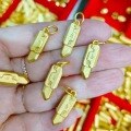 wholesale Metal material sand gold Xiaohongshu same style radish knife pendant internet popular cool student radish knife sand gold pendant-0-2