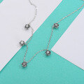 wholesale Metal: S925 Sterling Silver Cross-Border Classic Six-Prong Moissanite Necklace for Women, Daily Korean Minimalist Design Personalized Collarbone Chain Wholesale-0-2
