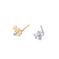 wholesale 925 Sterling Silver Zirconia Bee L-shaped Nose Stud Piercing Jewelry Qingdao Wholesale-0-0