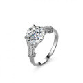S925 Silver 4-Claw 3ct Moissanite Heart Shape Engagement Ring-0-3