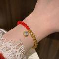 wholesale S925 Silver Gold-Plated "Lucky Cat's Eye" Bead Bracelet, Premium and Exquisite Festive New Style-0-1