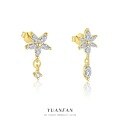 wholesale 925 Sterling Silver Petal Earrings Women, Small Niche Design Luxury Advanced Sense Flower Inlaid Diamond European and American-0-1