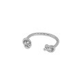 wholesale S925 Sterling Silver 006/007 Korean Version INS Niche Design Minimalist Versatile Knot-Tying Textured Open Ring-0-5