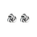 wholesale S925 Sterling Silver Retro Vintage Handmade Braided Stud Earrings, Unisex Trendy Versatile Street Style-0-6