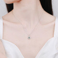 Sterling Silver Moissanite Round Pendant Necklace, 1 Carat Luxury Simulation Fashion Wholesale-0-2