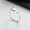 wholesale S925 Sterling Silver Fairy-style Square Small Heart Ring, Ins Minimalist Niche Elegant Lady Versatile Band-0-0