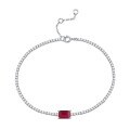wholesale Metal S925 silver plated with white gold, wholesale cultivated emerald bracelet with ruby, sapphire, and topaz jewelry gift for giving-0-3