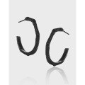 wholesale S925 Sterling Silver 783 Small Batch High-End Textured Geometric Irregular Hoop Earrings for Women-0-0