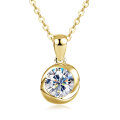 S925 Silver D Color Moissanite 1ct Rosebud Pendant Necklace-0-3