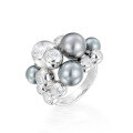wholesale 925 Silver Gold-Plated Ring with High Carbon Diamonds and Pearls, Luxury Dinner Jewelry, Fashion Niche Versatile Accessories for Women-0-4