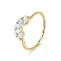 wholesale S925 Sterling Silver Peacock Feather Moissanite Ring Water Drop Golden Dawn Series Ring, Small and Exquisite High-End Silver Jewelry-Moissanite Ring 2 US size 6 (domestic size 13)