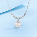 wholesale S925 sterling silver new trendy creative design pendant with moissanite and pearl necklace for women, wholesale-0-5