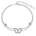 wholesale S925 Sterling Silver INS Style New Anklet for Women with Advanced Four-Leaf Clover and Butterfly Design, Luxuriously Fashionable-0-4