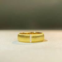 wholesale 925 Sterling Silver Brushed Ring Women's Handmade Brushed Wide and Narrow Version Plated with 18K Gold Wholesale-Gold wide version-CBJZ472 6