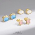 wholesale S925 Sterling Silver Cross-Border Ocean Style Opal Cat's Eye Sea Turtle Stud Earrings, Wholesale-0-0