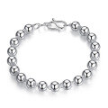 wholesale 990 Sterling Silver Maker's Plain Buddha Bead Bracelet for Men, Fashion Minimalist Beaded Chain Round Bead Bracelet Anklet-0-4