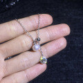 S925 Sterling Silver Moissanite Necklace with Pearl and Tassel Pendant-0-1