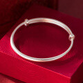 wholesale 999 Silver Fresh, Sweet, Ins-style, Niche Design, Exquisite Frosted Plain Push-Pull Bracelet S7567-0-2