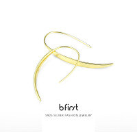 wholesale S925 Sterling Silver New Geometric Earrings Minimalist Smooth Surface Small Niche Exaggerated Earrings European and American Cross-Border-Platinum 925 silver