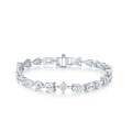 S925 Sterling Silver Tennis Bracelet with New European-American Style Full Pavé Pear Moissanite, Tarnish-Resistant Luxury Jewelry-0-8