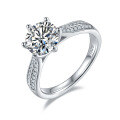 wholesale 925 Silver GRA Certificate Moissanite 2ct 3 Carat Ring Light Luxury Star Queen Large Carat Moissanite Gemstone Ring-0-6