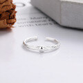 wholesale S925 Sterling Silver Geometric Fashion Minimalist Plain Wave Twisted Irregular Trendy Design Open Ring-0-3