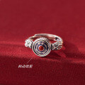 wholesale S925 Sterling Silver Fashion Exquisite Retro Vintage Rotatable Dragon Soaring Luck Ring R02638-0-1