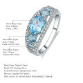 wholesale S925 Sterling Silver Natural Topaz Ring for Women, New Luxury High-End Fashion Natural Gemstone Ring-0-0