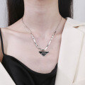 wholesale S925 Sterling Silver Korean-style Small SquareTriangle Geometry Niche Design Necklace-0-3