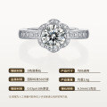 925 Sterling Silver Exquisite Floral Ring with Moissanite for Women-0-5