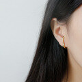 wholesale S925 Sterling Silver Korean Minimalist Small Mobius Twist C-shaped Ear Studs Ear Clips Elegant Earrings-0-3