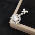 925 Silver Moissanite Butterfly Camellia Pendant-0-0