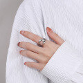 wholesale S925 sterling silver irregular hollow embossed foil paper open ring, European and American luxury style finger ring-0-2