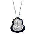 wholesale S925 Silver Plated Retro Chinese Style High-End Simulated Diamond Unique Design Gourd Necklace Live Stream Edition-0-4