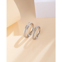 wholesale 925 Sterling Silver Couple Rings, Matte Finish Plain Solid Bands, Pair of Men's and Women's Rings, Gift for Girlfriend on Qixi Festival-Female No. 8