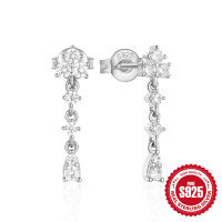 wholesale 925 Sterling Silver minimalist earrings for women, elegant and versatile, trendy ins style-Platinum 925 silver