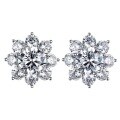 wholesale S925 Sterling Silver New Korean Style Minimalist Floral Zircon Earrings for Cross-border Dropshipping by Zhuozhifan Jewelry-0-4