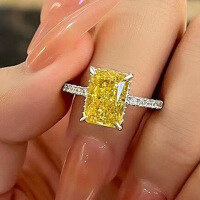 wholesale S925 Silver New Zhuo Zhifang Jewelry 8*10mm Radiant Cut High Carbon Diamond Ring Cross-Border One-Click Dropshipping-R165 White G 6