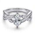wholesale S925 silver micro-paved marquise 1ct wedding ring ring in light luxury style available for wholesale-0-1